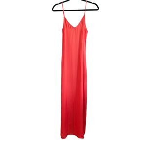 TWELFTH STREET Cynthia Vincent | Orange Satin Maxi Slip Dress | Size Extra Small